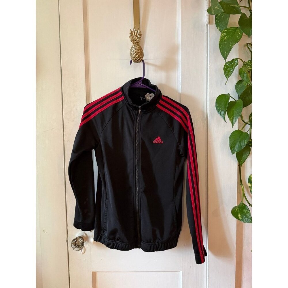 Adidas youth size small black zip up jacket